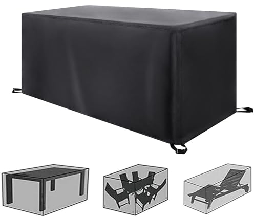 HSFFBHFBH Abdeckung für Gartenmöbel Winterfest - 90x70x100cm(LxWxH) Multi Größe Schwarz Wasserdicht Abdeckung 420D Oxford Tisch Abdeckplane Schutzhülle für Gartentische und Möbelsets Gartentisch