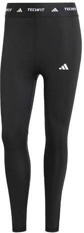 adidas Donna TECHFIT 7/8 Leggings, Black/White, M