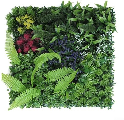 Hasaller Alfombra cuadrada de hierba verde artificial para decoración de pared del hogar, planta falsa, césped de plástico, paisaje, fiesta, boda, accesorio de fotos, 50 x 50 cm (1)