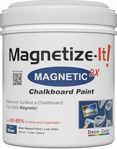 Magnetize-It! Pittura magnetica da parete/lavagna (a base d'acqua), colore blu, 1 l, 1000 ml, adesione extra, elevata energia e sostenibile, per interni multiuso