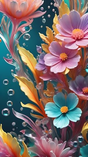 ARTGOTO Diamond Painting Erwachsene 40x70cm Blumen Bunt B | 5D Diamant Painting Set Eckige Quadratische Steine Groß XXL, DIY Wandbild mit 2 Werkzeugsets für Wohnzimmer Deko