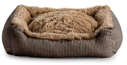 Gutekissen® Shaggy Hundebett Kleine Hunde - Hundekissen Waschbar - Farb- und Größenwahl (XL - 100x75, Braun)