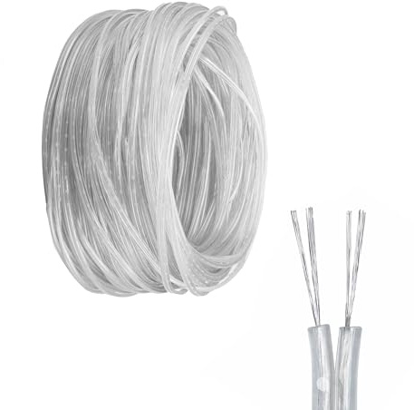 30M Durchsichtige Leitung 28AWG 2 Adriges PVC Kabel Transparent Elektrokabel 2 Kern Transparent Cable, Außendurchmesser 1.6 * 3.2mm Für Leuchten, Lichtkette