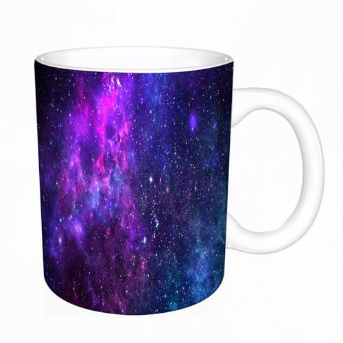 YFHJV Grosse Kaffeetasse - Bürotasse - Tasse Keramik Kaffeetassen Große 11oz - teetasse groß - cappuccino tassen - Planeten und Galaxien Science-Fiction-Hintergrundbild. Astronomie ist die wissenscha