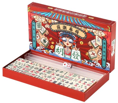 Mahjong, Jeu De Mah-jong Traditionnel Chinois Portable Costume De Mahjong Avec De 4 Joueurs, Adapté Aux Jeux De Famille, Aux Réunions, Aux Fêtes D'amis, Aux Jeux Pour Adultes Pour Passer Le Temps