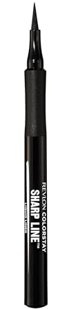 REVLON ColorStay Sharp Line, Delineador de ojos líquido, 01 Blackest Black | Delineado más intenso y duradero, hasta 24 hora, aplicación fácil en formato rotulador. Waterproof y a prueba de manchas.