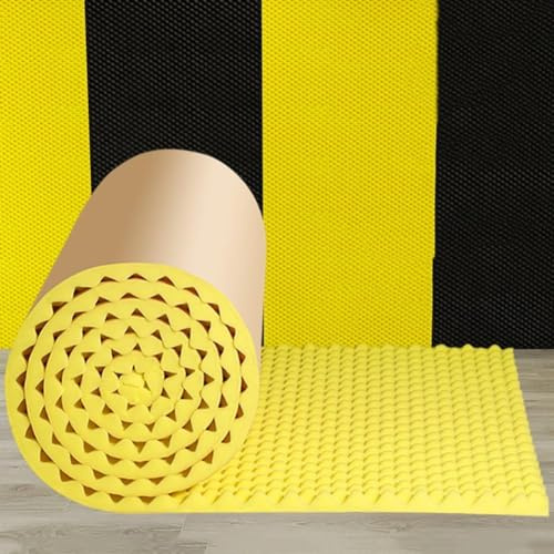 NSTVVEE Panneau Mural en Mousse de Coton insonorisante 1 x 5 m (3,28 x 16,4 pi), Panneaux acoustiques Autocollants pour Home Studio (Jaune, épaisseur 3 cm)