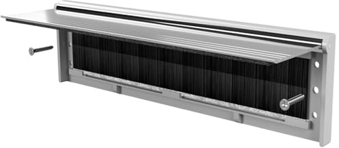 KWJEIULSOQ Letter Box Flap with Brush 11.5in, Silver Aluminum Alloy Internal Letterbox Draught Excluder, Suitable for 40-80mm Thickness Wooden Doors, PVC Doors, Home and Office Composite Doors