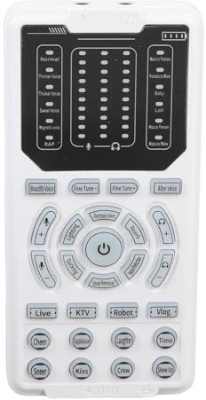 Jectse Changeur de Voix Portable, Mini Déguisement Vocal diffusé en Direct avec 16 Modes Sonores 10 Niveaux Ajustement Sonore de Réglage du Son, Les Prises en Charge du Modulateur