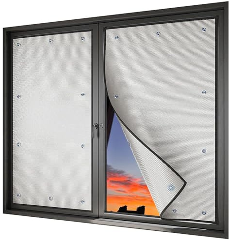 Heat Reflective sun blocking Window Film, 8mm Thermal Insulation Aluminum Foil, Privacy Shield Anti UV Blackout Tint with Suction Cups(45 x 90cm)