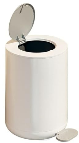 Cubo de Basura con Pedal Redondo, Cubo de Basura con Paso de Cierre Suave con contenedor Interior extraíble, Cubo de Basura Moderno de 12/15 l con Tapa para Sala de Estar
