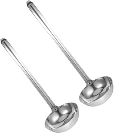 MOTHNUR 2 pezzi Mestolo per Salsa in Inossidabile Piccolo con Gancio per Uso Versatile in Resistente e Facile da Conservare