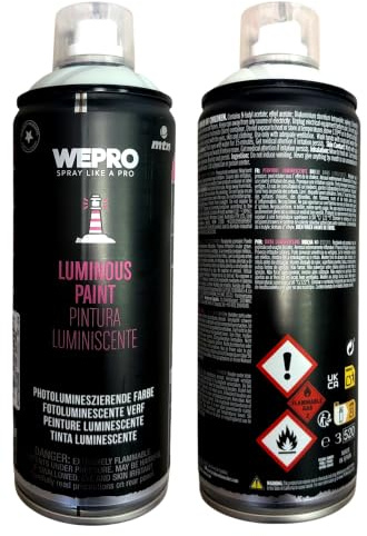 KLAMOTTEN STORE Leucht-Sprühfarbe – Glow-in-the-Dark Effekt - Luminous Paint - Photolumineszierende Farbe für Innen & Außen - 400ml