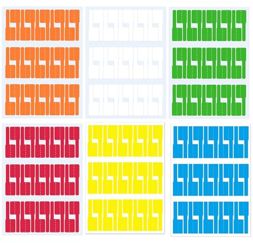 Zbssny Kit de organización de etiquetas de cables, 360 marcadores de alambre autoadhesivos impermeables en 6 colores, etiquetas de gestión de cables resistentes a desgarros para identificación de red