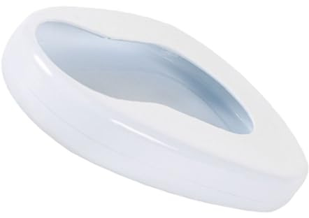 NOLITOY Bassin de Lit Portable en Émail Blanc pour Personnes Âgées Alitées, Urinoir Pratique et Doux Peau Forme Profilée, pour Soins à Domicile