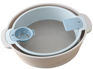Buhdjfnke Colador de Harina de Cocina, Tamiz de Azúcar Semiautomático de Mano, Agitador de Polvo, Herramienta para Hornear en la Cocina Que Ahorra Espacio L