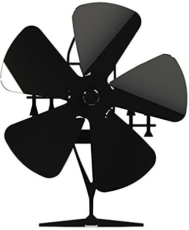 5-Blade Stove Fan Aluminum Alloy Replacement Heat Powered No Battery Needed Heat Powered for Wood Stove
