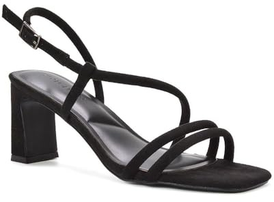 ESSEX GLAM Women's Strappy Block Heel Sandals Ladies Migh High Heel Open Toe Ankle Strap Elegant Party Shoes Size 3-8