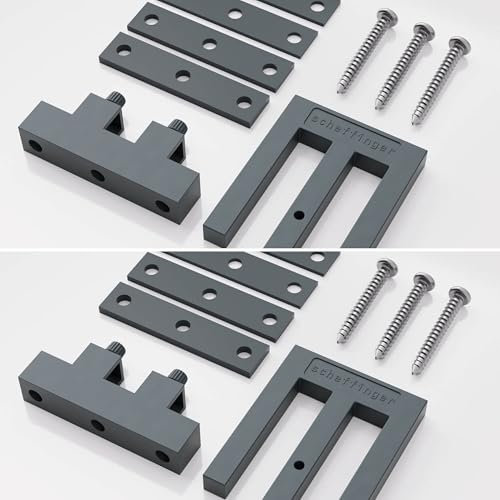 Scheffinger EM3 grau, Fenstersicherung für Fenster oder Türen aus Kunststoff/Holz/Aluminium, Einbruchschutz DIN zertifiziert, hochwertiger massiver Stahl, Schutz gegen Einbruch, 2er Set