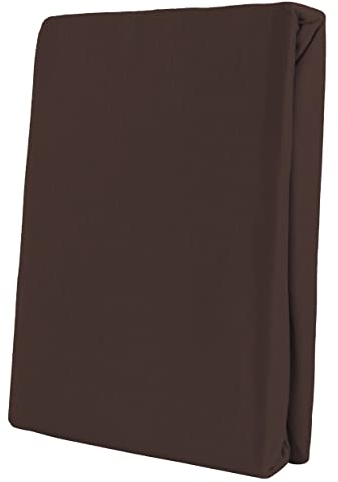 Leonado Vicent - Classic Spannbettlaken Bettlaken 100% Baumwolle Jersey Spannbetttuch in vielen Farben & Größen, Maße Spannbettlaken:140 x 200 cm - 160 x 200 cm, Farbe Spannbettlaken:Braun