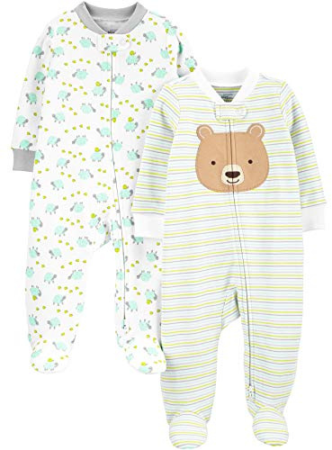 Simple Joys by Carter's Baby 2-Pack 2-way Zip Cotton Footed Sleep and Play