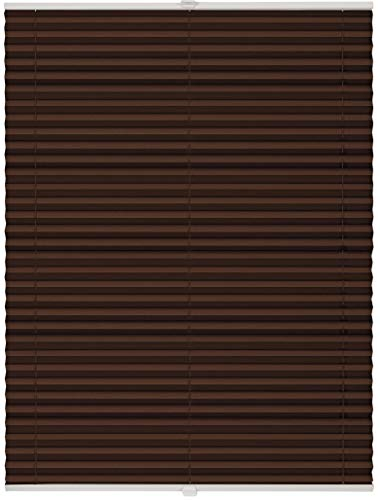 ondeco Plissee ohne Bohren mit Klemmträger, Sonnenschutz für Fenster innen, Jalousien Fenster ohne Bohren Blickdicht, Faltrollo Sichtschutz für Tür Fensterrahmen, Rollo Dunkelbraun 85x130 cm
