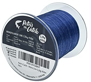 PetrisCatch monofile Raubfisch Angelschnur | 450m, 3-12kg Tragkraft, 0,2-0,4mm Durchmesser