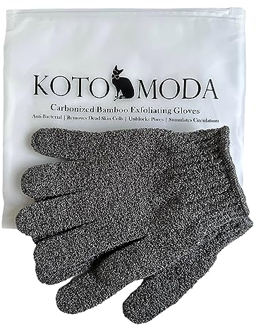 Kotomoda Sphynx Haarlose Katzen karbonisierter Bambus Bad Peeling-Handschuhe Kohle Bambus Dusche Körper Peeling (1 Paar)