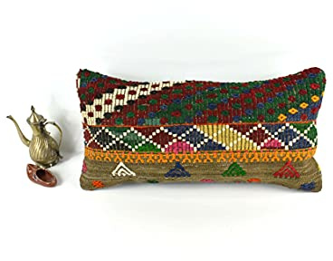 Kelim Kissen 30x60 cm Kissenbezüge Türkisch Handgewebt Kelim Kissenhülle Dekokissen Sofakissen Zierkissen Kelim Teppiche Kissenbezüge code 3370