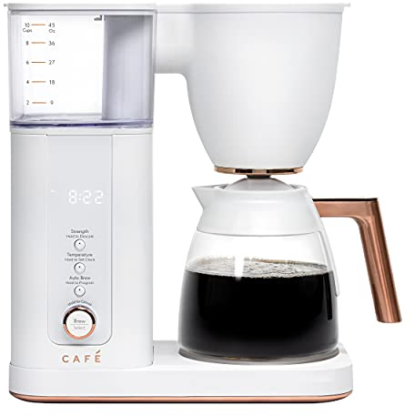 Café Specialty Drip Coffee Maker | 10-Cup Glass Carafe | WiFi Enabled Voice-to-Brew Technology | Smart Home Kitchen Essentials | SCA Certified, Barista-Quality Brew | Matte White