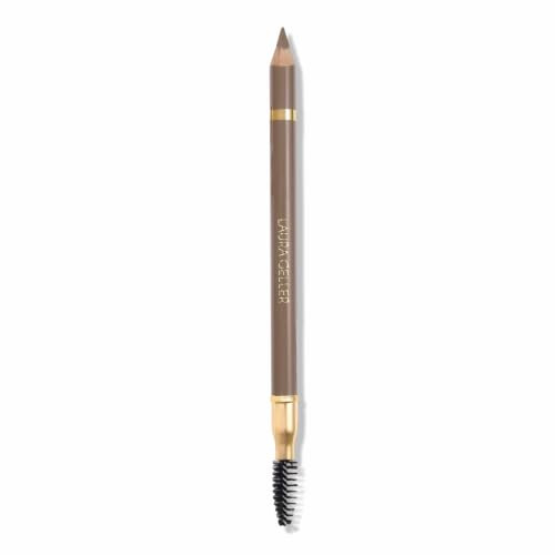 LAURA GELLER Bravo Brows Soft Pencil + Brush (Taupe) - Waterproof Eyebrow Pencil for Fullness and Definition