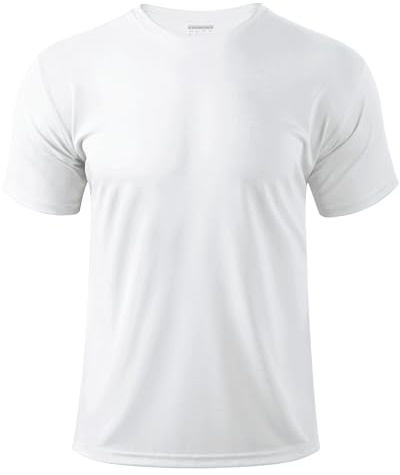 Boladeci Swim Shirts for Men Sun Shirt Short Sleeve UPF 50+ White X-Large