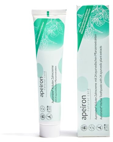 Auromère Zahnpasta ohne Flourid - Kräuter Zahncreme Bio mit Calcium - Naturkosmetik mit 24 Pflanzenextrakten - Wirkt Plaque und Karies verursachenden Bakterien entgegen (1x 75ml)