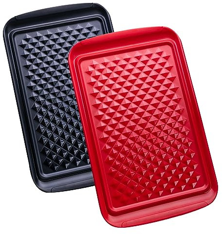 LEHAHA Grilling Prep and Serve Trays, BBQ Serving Platter, Melamine Serving Trays for Food, Set of 2, Great Gift for Father's Day, BBQ Lovers, Prefect for Chrismas Festival and Everyday use.