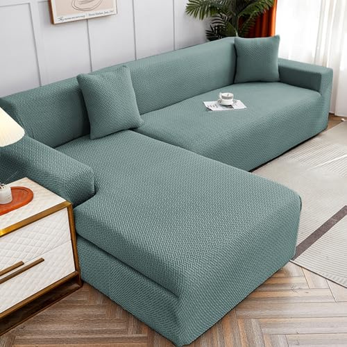 WULTNICEW Sofabezug Ecksofa L Form Jacquard Stretch Sofa Überzug Universal Couchbezug Für 1/2/3/4 Sitzer（L Form Ecksofa Erfordert Zwei）