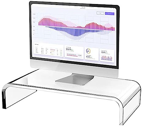 Sysdisen Monitorständererhöhung - Laptop-Ständer aus Acryl, durchsichtiger Desktop-Computer-Riser - Stabiler Schreibtisch-Organizer aus Acryl für stehende Laptops, Bildschirme und Computermonitore