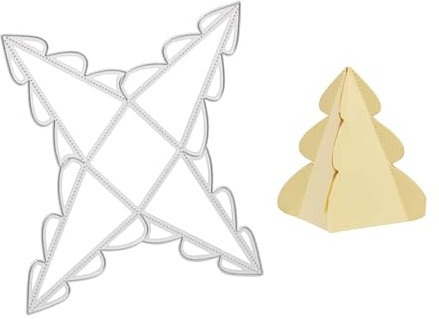 Stanzenshop Stanzschablone: Tannenbaumschachtel - Zauberhafte Weihnachtsdekoration, Ideal zum Verschenken, Einfache Anwendung, Unvergessliche Festtagsmomente Kreieren, Garantierter