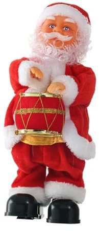 UPKOCH Elektrische Weihnachtsmann Puppe Mit Musik Und Tanz Spielbares Weihnachtsdekoration-Spielzeug Für Junge Mädchen Ab Jahren Batteriebetrieben Mit Trommelbewegung Und Kreativem Design