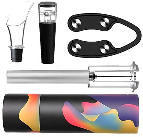 Ensemble d'ouvre-bouteille de vin, kits de tire-bouchon pour vin | Kits de tire-bouchon en 4 pièces | Accessoire de barre de tire-bouchon facile, ouvre-bouteille de vin pour serveurs et serveurs