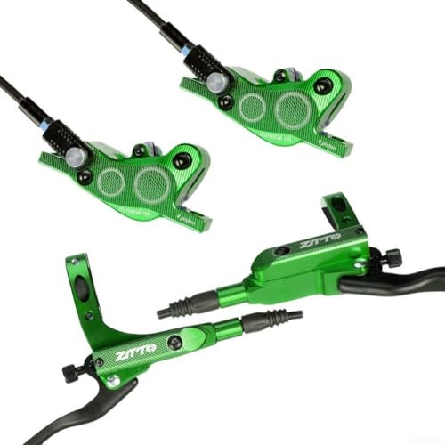 Freno a disco idraulico, set di freni a disco idraulici per mountain bike, set di freni idraulici per mountain bike a disco a 4 spinte (verde)