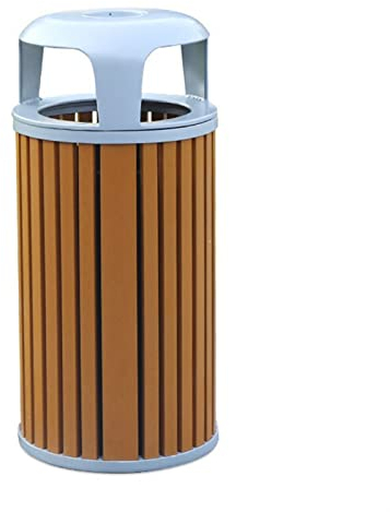 Abfalleimer für den Außenbereich Mülleimer für den Außenbereich Mülleimer aus Aluminiumguss, Kunststoff, Holz, mit 3 großen Ausgießern Einfacher Mülleimer aus Metall, Abfallbehälter mit Aschenbecher