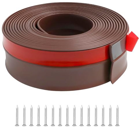 Inscrip Junta para puerta de garaje, tira de sellado de PVC, tira de sellado multiusos para puerta de garaje superior y lateral, resistente a la intemperie, fácil de cortar, para hojas, suciedad,