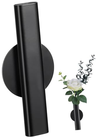 Alipis 2St Wandblumenständer röhrenförmig Boho Blumenvasen Wandmontierter Blumenbehälter Tischdekorationen büro Dekoration Office Decoration Blumenröhre Wandblumenhalter Metall Black