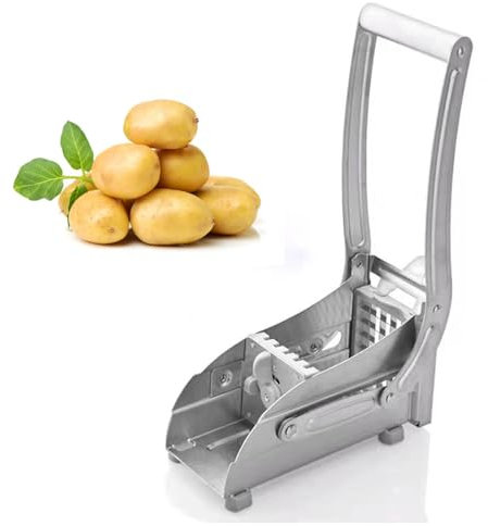 FfiMe Taglia Patate Fritte, Taglia Patate Professionale per Fare Patatine Fritte con 2 Lame, affetta Patate in Acciaio Inox, tritaverdure, per Patatine Fritte, Patate Tagliate, Carote