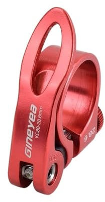 DONGLING Sattelklemme Quick Release QR Rennrad Sattelstütze Klemme Legierung MTB Mountainbike Sattelstütze Sattel Rohr Rohr Clip 28,6/30,2/31,8/34,9mm Sattelkloben(28.6mm Red)