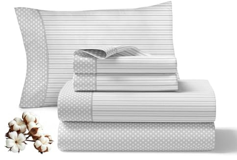 Viuda de Tolra - Juego Sábanas Primavera/Verano | 100% Algodón 144 Hilos | Incluye Sábana Encimera, Bajera Ajustable y Funda Almohada | Modelo Esperanza (Gris, Cama 90cm)