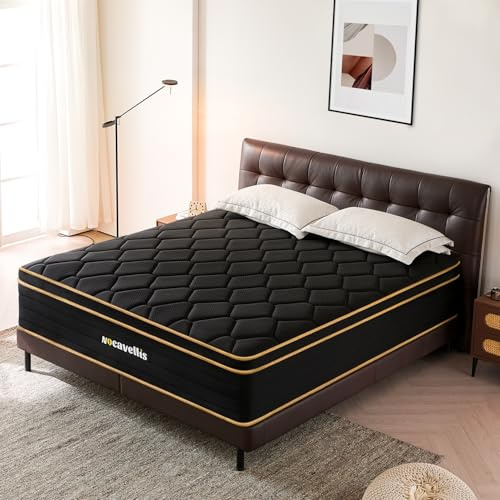 Nocavellis Twin Mattress 10 Inch Twin Size Mattresses in a Box Spring Hybrid Twin Bed Memory Foam Mattress Comfort Breathable Fabric Cooling Gel Pressure Relief, Medium Firm