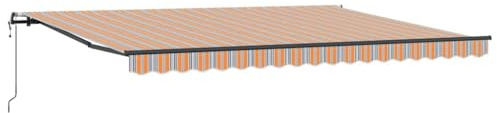 vidaXL Toldos retráctiles automáticos de 450 x 300 cm, a Rayas Multicolor, Resistentes al Agua y a los Rayos UV Patio, la sombrilla del jardín, Sombra en el balcón o como Cubierta