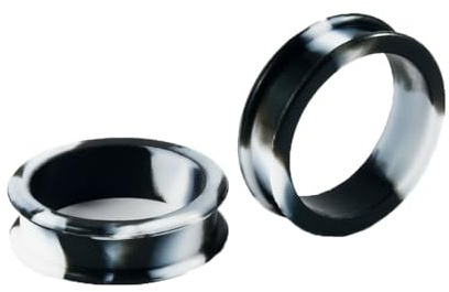 Lirzxin Ohr Plug Tunnel 28mm, 2 Stück Silikon Flesh Tunnel Herren Damen Zweifarbiger Double Flared Rund Hohl Ohr Plug 28mm Schwarz Weiß