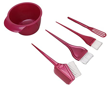 Naroote Kit di Sbiancamento per Capelli, Spazzole in Fibra di Nylon e Ciotola di Miscelazione 5pc Non Slittata con Tintura per Capelli più Magri